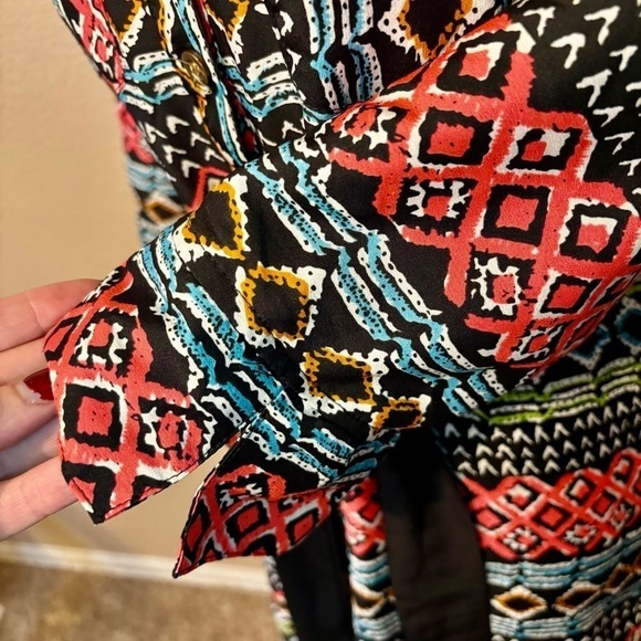 Speed Control Dress Small Black Geometric Pattern Hot Pink Teal Green White - Picture 8 of 16